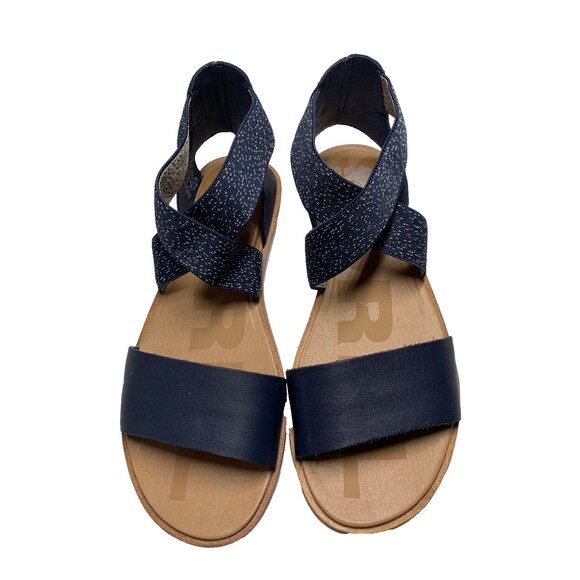 Sorel Shoes - Sorel Ella II Sandals Womens 6 Blue White Criss Cross Leather Strap Slip On Flat